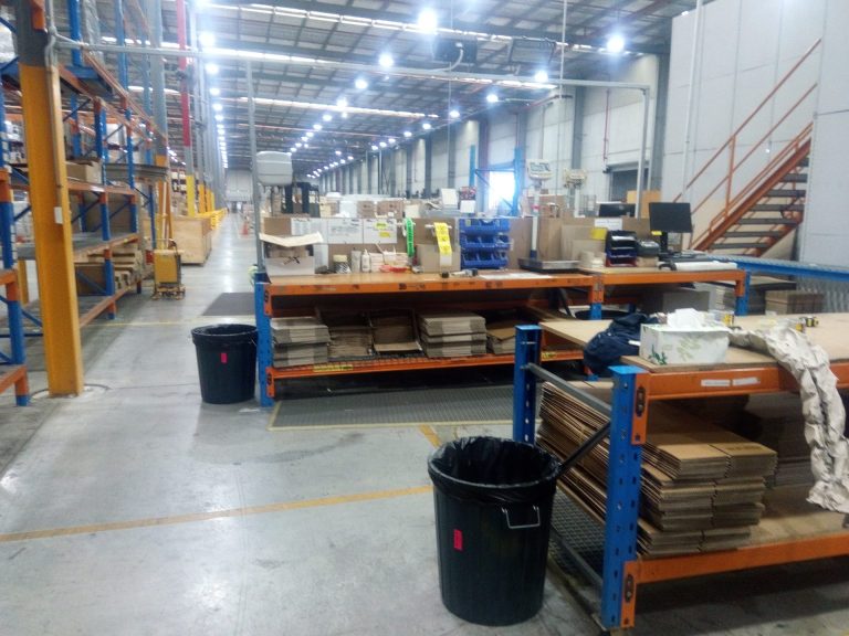 FOTON Tunland spare parts warehouse with shelving and cartons
